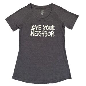 Natural Life T Shirt Love Your Neighbor Womens XS Boho Chic Hippie Casual